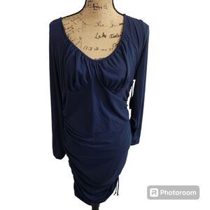 3rd & Malt Plus Size Rouched Bodycon Knee Length Dress Coquette Minimalist